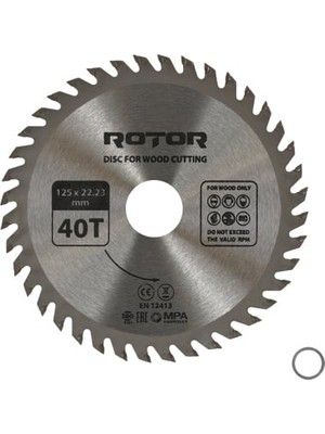 Daire Testere Bıçağı ROTOR 125*22,23 40T Ahşap kesme diski