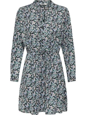 Only Onlcory L/s V-Neck Tunic Wvn Noos Kadın Siyah Elbise - 15200543