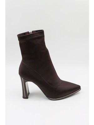 Kristebell Ithal Streç Topuklu Kadın Bot KB2516 - Kahve Textıl - 36