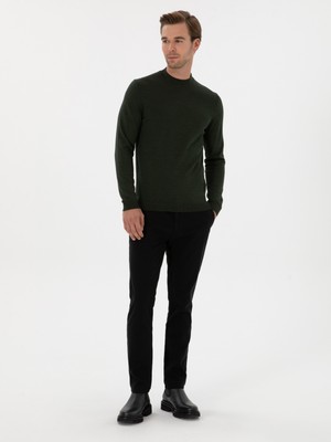 Cacharel Erkek Siyah Slim Fit Pamuk Karışımlı Kanvas Pantolon 50314084-VR046