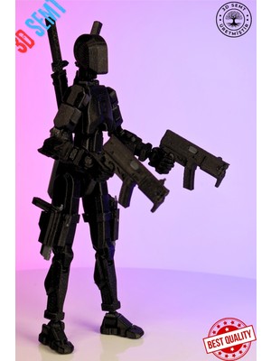 3D Dummy Figür | Hareketli, Pozlanabilir Koleksiyon Modeli | Silahlı Versiyon