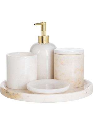 Mudo Concept MARBLE BEYAZ 5'Lİ BANYO SETİ