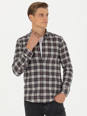 Cacharel Erkek Bej Slim Fit Uzun Kollu Gömlek 50282560-VR011