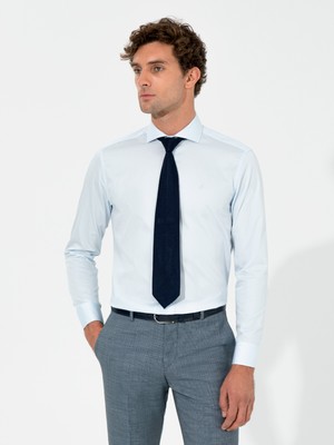 Cacharel Erkek Açık Mavi Modern Fit %100 Pamuk  Italyan Yaka  Basic Gömlek 50261221-VR003
