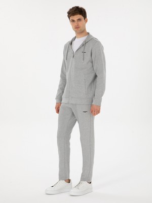 Cacharel Erkek Gri Melanj Slim Fit Pamuk Karışımlı Eşofman Altı 50309835-VR086