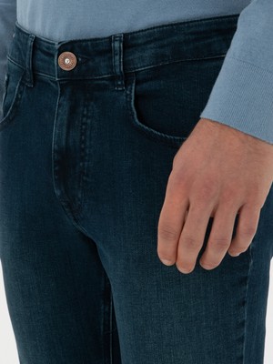 Cacharel Erkek Petrol Slim Fit Pamuk Karışımlı Jean Pantolon 50308699-VR102
