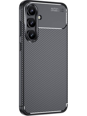 Adige Samsung Galaxy S25 Fe Kılıf Negro Karbon Fiber Dizayn Silikon