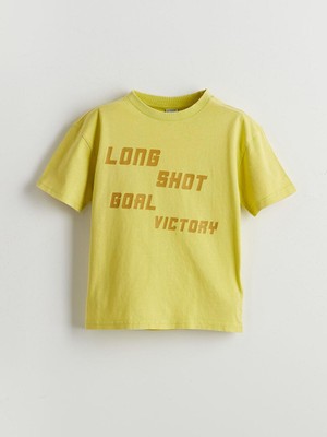 Bisiklet Yaka Baskılı Erkek Çocuk Tişört  (S5)