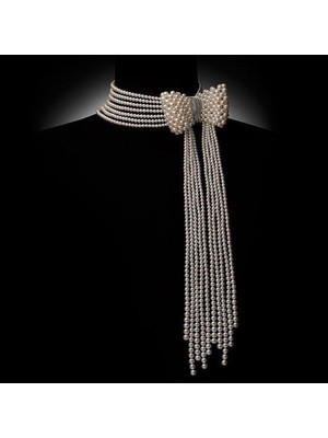 Zarif Beyaz Inci Fiyonk Kolye ile Şıklığınızı Yükseltin