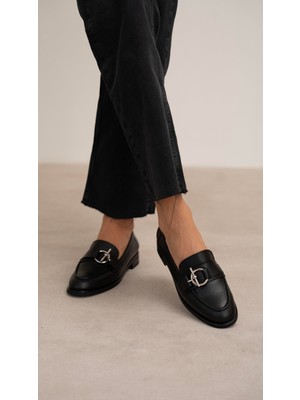 Fern Siyah Hakiki Deri Kadın MAKOSEN