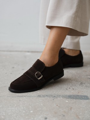 Ovel Kahve Hakiki Süet Kadın MAKOSEN