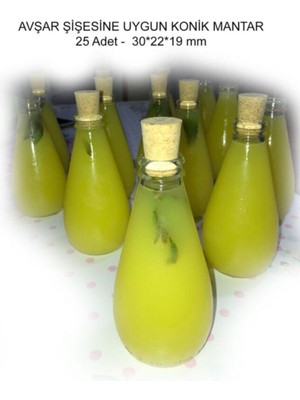 Renkli Konik Mantar Tıpa 25 Adet, Soda Cam Şişesine Uyumlu, 30*22*19