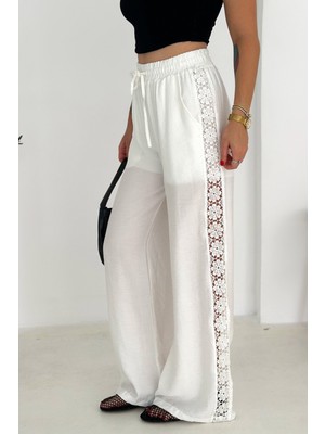 Kadın Yanları Dantel Astarlı Şortlu Pantolon – Hafif & Feminen Stil