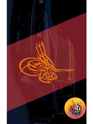 Osmanlı Tuğrası Desen Jdm Araba-Motosiklet Cam Etiket Osmanlı Tuğrası Hologram Sticker