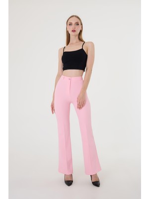 Kadın Pembe Ispanyol Paça Pantolon
