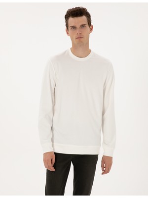 Pierre Cardin Erkek Ekru Regular Fit Sweatshirt 50313939-VR019
