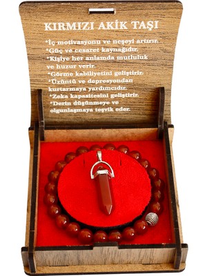 Kırmızı Akik Doğal Taş Bileklik – Enerji Dengeleyici, Şık ve Özgün Tasarım