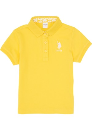 U.S. Polo Assn. Kız Bebek Sarı Polo Yaka Basic Tişört 50288990-VR044