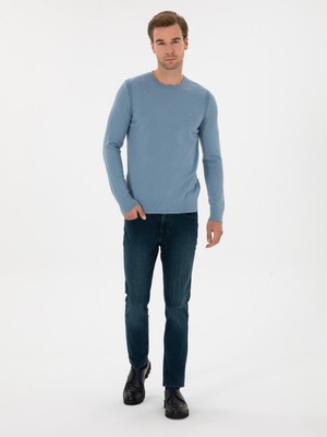 Cacharel Erkek Petrol Slim Fit Pamuk Karışımlı Jean Pantolon 50308699-VR102