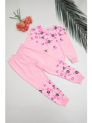 Çiçek Baskılı Beli Lastikli Kız Çocuk 2 Li Takım