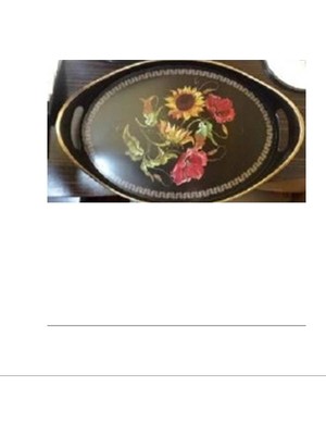 Oval Hira Desenli Sunum Tepsisi -İSR-5723