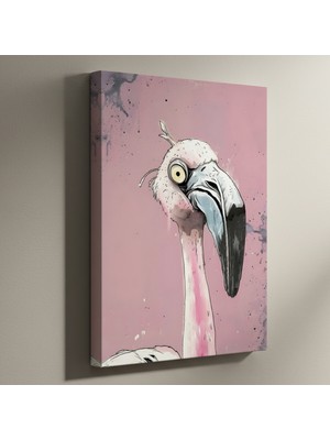 Pembe Flamingo Soyut Illüstrasyon Tablosu