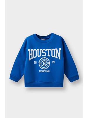 DeFacto Erkek Bebek Bisiklet Yaka Baskılı İçi Yumuşak Tüylü Sweatshirt E9238A525AU