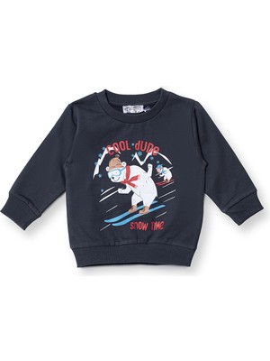 Hellobaby Erkek Bebek Sweatshirt Bisiklet Yaka Uzun Kol