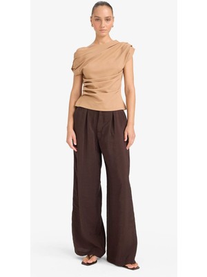 DeFacto Carrot Fit Çift Cepli Yüksek Bel Geniş Paça Modal Pantolon E6331AX25AU