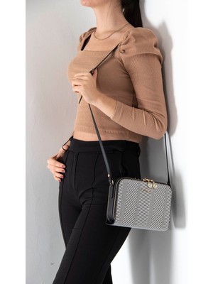 Silver Polo Kadın Çapraz Çanta Suni Deri Suya Dayanıklı İki Bölmeli Tasarım Küçük Boy