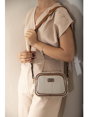 Silver Polo Kadın Çapraz Çanta Bej - Taba SP1111