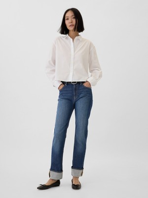Gap Kadın Mavi 90'ların Düz Jean Pantolon