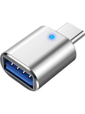 USB C - USB Adaptörü, USB Type C - USB 3.0 Adaptörü, LED Göstergeli, Dizüstü Bilgisayar, Monitör ve Diğer Type C Cihazlarla Uyumlu