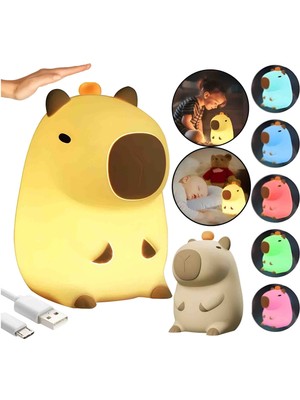 Capybara Dokunmatik Renk Değiştiren Usb’li LED Işıklı Lamba – Sevimli, Trend ve Dekoratif Aydınlatma