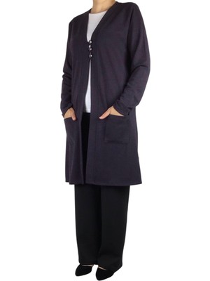 Kadın Önü Üç Düğmeli Mevsimlik Cepli Hırka