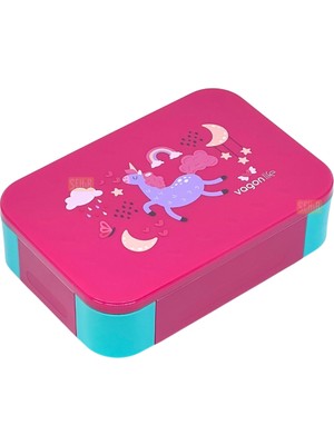 Vagonlife Bento 900ML Lunchbox Yeni Koleksiyon Tek Katlı 2 Bölmeli Pp Plastik Çocuk Sefer Tası Yemek Kutusu