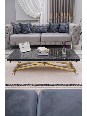 Home Üst Tabla Mdf  Oval Köşe Alt Ayak Gold Kaplama