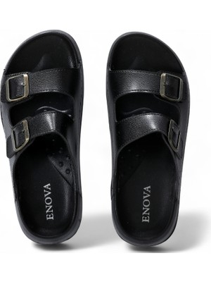 Rahat Taban Yapısı ve Dayanıklı EVA Uzun Ömürlü Kullanım Sunan kadın - erkek Terlik-Siyah