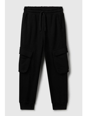 United Colors Of Benetton Erkek Çocuk 3J68CF06I-25K Kargo Eşofman Altı Siyah