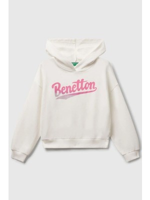 United Colors Of Benetton Kız Çocuk 3J68C204W-25K Sweatshirt Beyaz