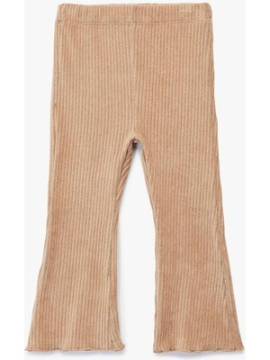 Kız Bebek Beli Lastikli Basic Ispanyol Paça Kadife Tayt  (Aw 25)