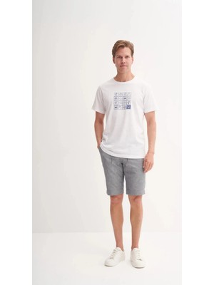 Cazador Slim Fit Bisiklet Yaka Pamuklu Desenli Tişört 4041