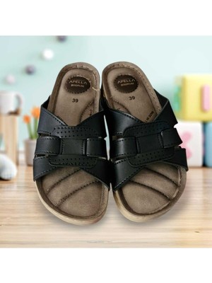 Kadın Ultra Yumuşak Soft Taban Kare Kesim Detaylı Terlik Dolgu Topuk Ortopedik Günlük Terlik