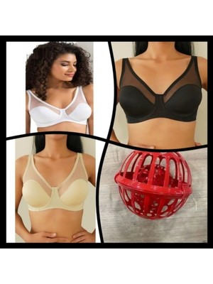 Missayza Fenetta Tül Kaplı B-C-D Cup Sütyen 9200 Avantajlı Paket, Yıkama Topu Hediyeli
