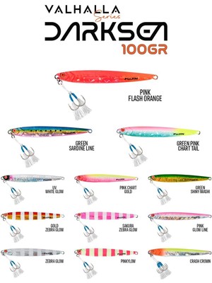 Fujin Valhalla Darksea 100GR Metal Jig Yem Gold Zebra Glow