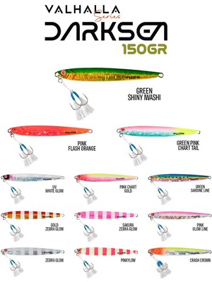 Fujin Valhalla Darksea 150GR Metal Jig Yem Pink Chart Gold