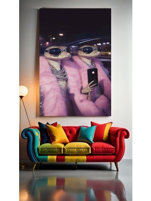 Özkacar Group Tiki Yılanlar Ev Duvar Salon Güzellik Salonu Ofis Dükkan Dekarasyon Kanvas Tablo