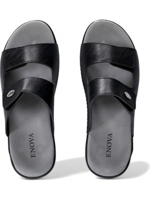  Her Gün Kullanıma Uygun Ortopedik  Erkek Deri Terlik