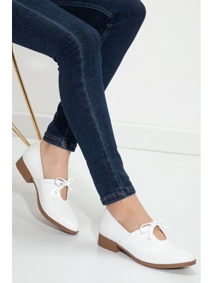 Kadın Bebe Mavisi Suni Deri Babet