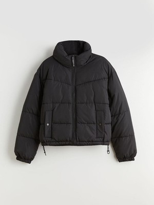 Dik Yaka Oversize Kadın Şişme Mont  (W5)